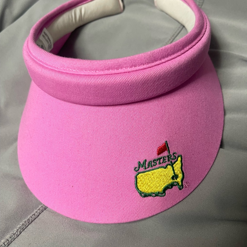 Magnolia Pink and Yellow Visor Hat with Embroidered Logo